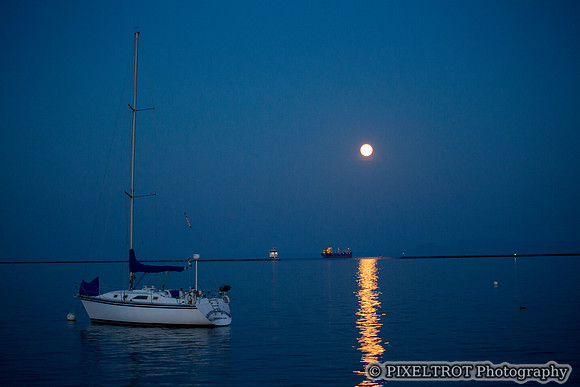 Moon Over Thunder Bay Marina