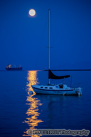 Moon Over Thunder Bay Marina