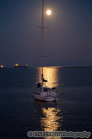 Moon Over Thunder Bay Marina