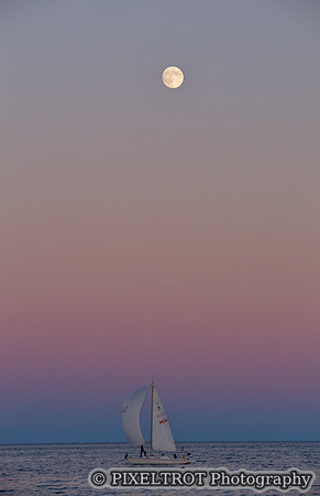Moonrise over Lake Ontario
